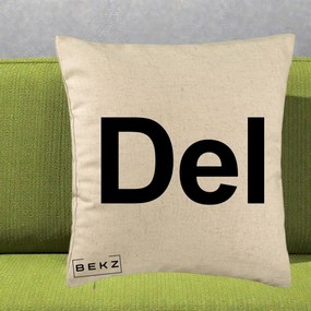 Perna Personalizata Tasta Del Tipografie Bold, 40x40 cm, Bej, Husa Detasabila, Perna Inclusa, BEKZ®