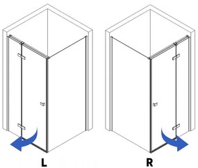Cabina de dus Rea Atlas 100x80 cu deschidere pe stanga crom