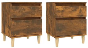 vidaXL Noptiere, 2 buc., stejar fumuriu, 40x35x50 cm