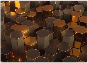 Tablou - Hexagoane de bronz (70x50 cm)