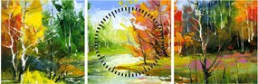 Tablou - Peisaj - pictură (cu ceas) (90x30 cm)