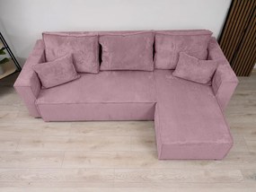 Canapea colt extensibila SMART COSARO mov deschis, cu colt bilateral + 2 perne CADOU