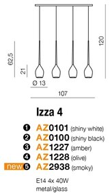 Lustra moderna Izza 4 fumurie ZZ AZ2938