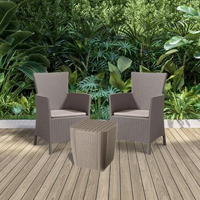 Set de mobilier de grădină pentru balcon Iowa II cu masă în culoarea cappuccino
