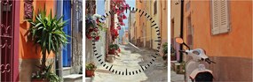 Tablou cu strada din Sardinia (cu ceas) (90x30 cm)