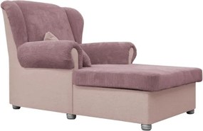 Șezlong roz cu tapițerie din catifea reiată Lord – Ropez