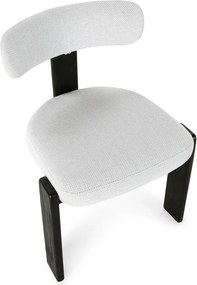 Scaune de dining negre/gri-deschis 2 buc. tapițate Nadia – MOME