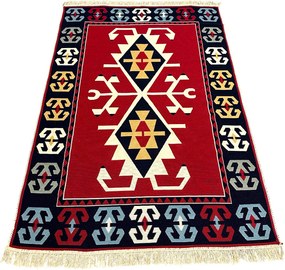 Covor tesut traditional, 80x200 cm, anatolian rosu