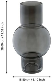 Vază din sticlă Eglo 421231 AMPITABE 28x15,5 cm negru