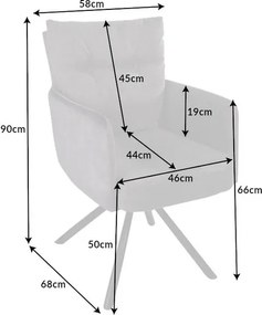 Set de 2 scaune pivotante BIG GEORGE maro taupe