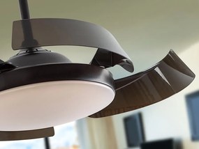 Lustra LED cu Ventilator si telecomanda, lame retractabile Enzo negru