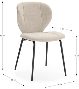 Scaune de dining crem 2 buc. Maori – Marckeric