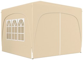 Outsunny Pavilion Barnum Cort pliant pentru recepții 3 x 3 x 2,73 m cu ferestre + Geantă de transport nisip | Aosom Romania