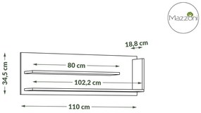 Mazzoni Raft suspendat FOLK PW-110 Antracit (gri închis)/Stejar Artisan - MODERNĂ PENTRU CAMERA DE ZI