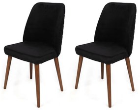 Set de scaune de sufragerie Tutku Black andWalnut, 2 buc.