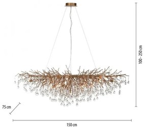 Lustra suspendata design magnific ICICLE alama antic, 75x150cm