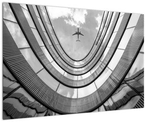 Tablou - Avionul deasupra clădirii (90x60 cm)