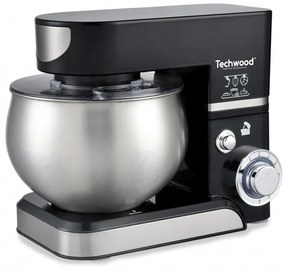 Resigilat: Mixer planetar Techwood TRO-1066, 1000W, 5 litri, 6 viteze, Pulse, Protectie la suprasarcina, Negru/Inox