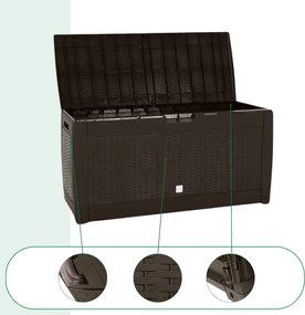 Cutie de depozitare RATO, 310L, 119x48x60cm, maro Prosperplast