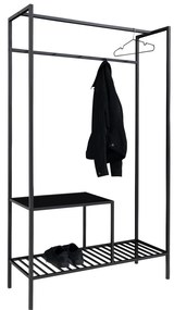 Vita suport pentru haine, 2 rafturi, negru, cadru negru 101x38x170 cm