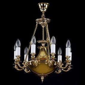 Lustra LUX din alama, Candelabru 9 brate DAFNE