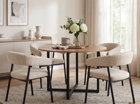 Scaun de masa KATANA cu picioare negre, bej