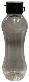 Sticlă din plastic transparentă pentru apă, capac negru, 750 ml
