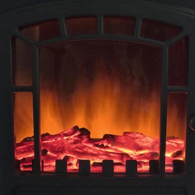 Semineu electric cu picioare, negru