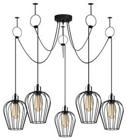 Lustră pe cablu TEL 5xE27/40W/230V