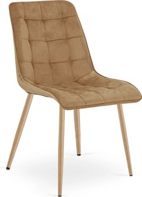 Scaun Bucatarie/Dining Spirit Catifea Maro, Picioare Metalice, Finisaj Lemn