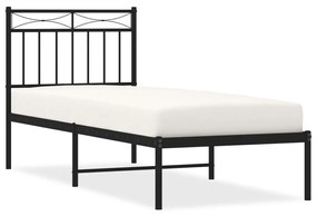 373682 vidaXL Cadru de pat metalic cu tăblie, negru, 80x200 cm