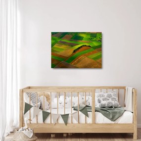 Tablou pe sticlă - Lan, luncile (70x50 cm)