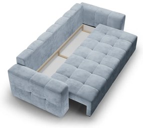 Canapea extensibila din catifea Milo Casa Luca, albastru deschis