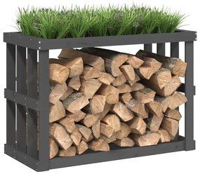 Suport busteni de exterior, gri, 108x52x74 cm, lemn masiv pin