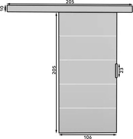 Ușă glisantă montată pe perete BIELLA – 106x205 cm – Cașmir