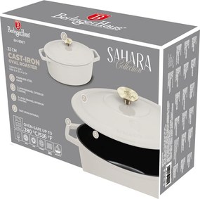 Oală fontă ovală 32 cm Sahara Berlinger Haus BH 8967, emailată, cu capac