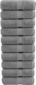 vidaXL Prosoape oaspeți premium, SOLUND, 10 buc. gri 30x50cm 600gsm