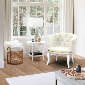 Fotoliu Milano, bej, picioare albe, Homs