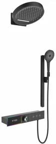 Sistem dus digital smart 3 functii cu afisaj LED, palarie dus O32cm si panou termostatic, Form Harmony Negru