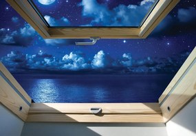 Fototapet - Cerul înstelat - privire din geam (152,5x104 cm), în 8 de alte dimensiuni noi