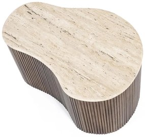 Masuta de cafea din lemn de mango si travertin Mari 70x47x38 cm
