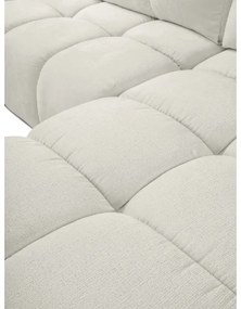 Colțar extensibil tapițat ALMADA, formă L, versiune pe partea dreaptă, bej, cu spațiu de depozitare