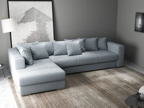 Colțar extensibil dumonde cu ladă de depozitare si sezut confortabil din spuma high-density, Gloria Zoom Grey 320x183 cm