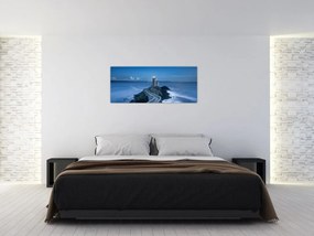 Tablou cu far și marea (120x50 cm)