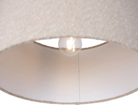 Lampă suspendată neagră cu material bej tip teddy 35cm cu 3 lumini - Cava