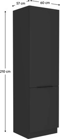 Dulap înalt, negru, SIBER 60 DK-210 2F