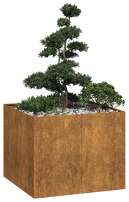vidaXL Jardinieră Rusty 100x100x80 cm Oțel pentru intemperii