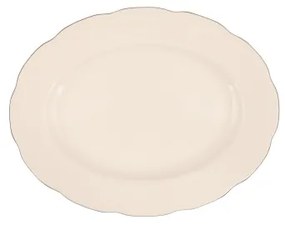 Set de masă, 54 piese, porțelan alb/cupru/ivoriu