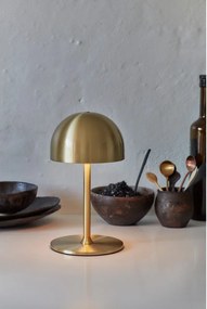 Veioză alămie LED cu control prin telecomandă cu abajur din metal (înălțime 22 cm) Tim – Sirius