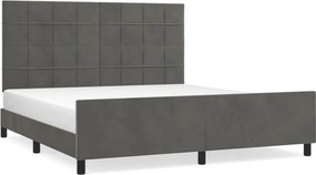 vidaXL Cadru de pat fără saltea, gri închis, 160x200 cm, catifea